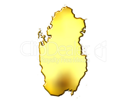 Qatar 3d Golden Map