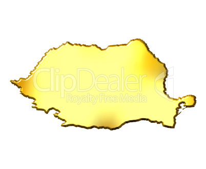 Romania 3d Golden Map