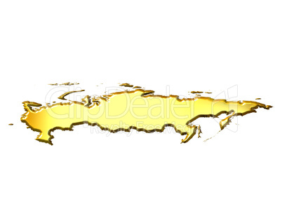 Russia 3d Golden Map