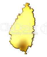 Saint Lucia 3d Golden Map