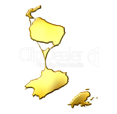 Saint Pierre and Miquelon 3d Golden Map