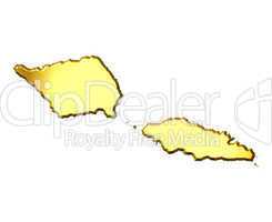 Samoa 3d Golden Map