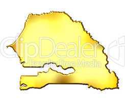 Senegal 3d Golden Map