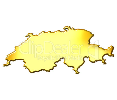 Switzerland 3d Golden Map