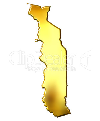 Togo 3d Golden Map