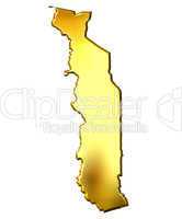 Togo 3d Golden Map