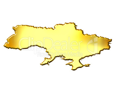 Ukraine 3d Golden Map