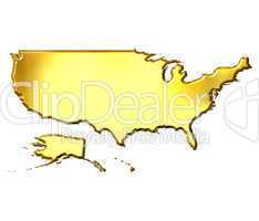 USA 3d Golden Map