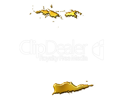 Virgin Islands 3d Golden Map