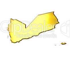 Yemen 3d Golden Map