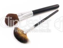 Two Makeup Brushes on a white background