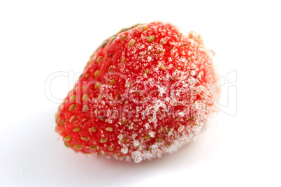 Frozen strawberry in frost