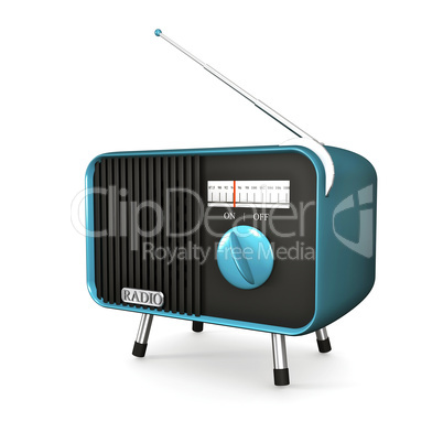 Turquoise retro radio