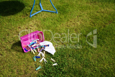 laundry clips on the grass