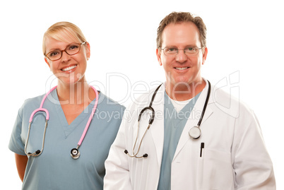 Smiling Male and Female Doctors or Nurses