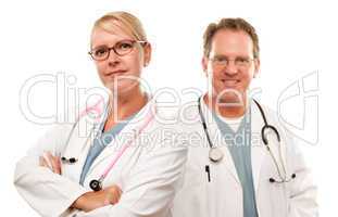 Smiling Male and Female Doctors or Nurses
