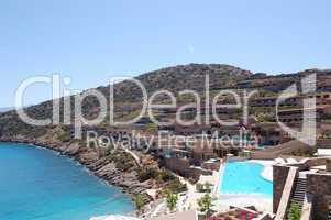 Luxury hotel villas and swimming pool, Crete, Greece