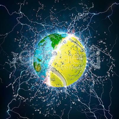 Tennis Ball with Earth