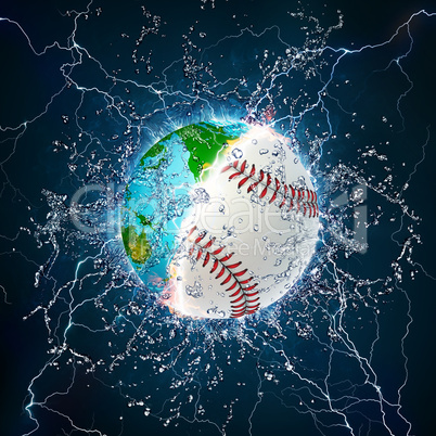 Baseball Ball with Earth