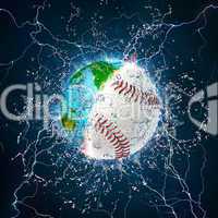 Baseball Ball with Earth