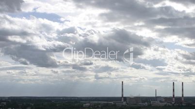 Industrial view and cloudscape time lapse