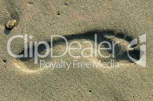 Footprint in sand in Puerto Escondido, Mexico