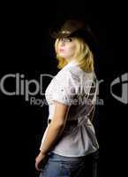 Blond CowGirl - studio shot