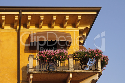 Garda, Hausdetail am Gardasee, Venetien, Italien