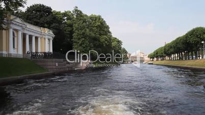 Travel along Moika and Fontanka channels  in St. Petersburg , Russia
