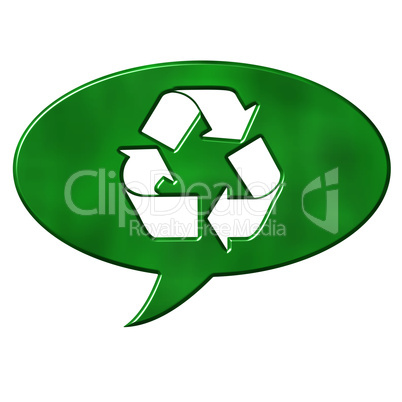 Recycling Speech Bubble Sign