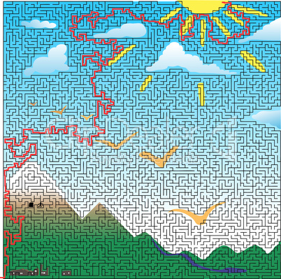 Mountain Scene Maze