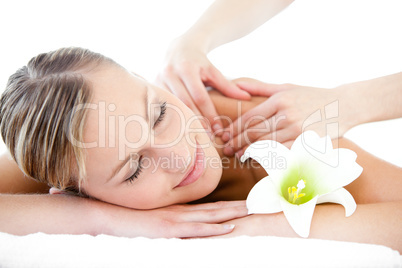 Portrait of a relaxed woman having a massage
