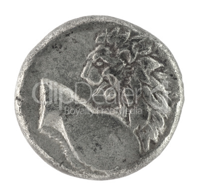 Lion on Ancient Greek Half Drachm 350 BC