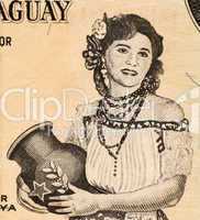 Paraguayan Woman Holding Jug