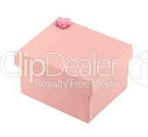 Pink gift box with diamond heart