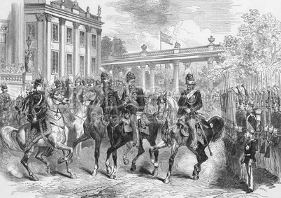 The King of Italy in Berlin Reviewing the Guards