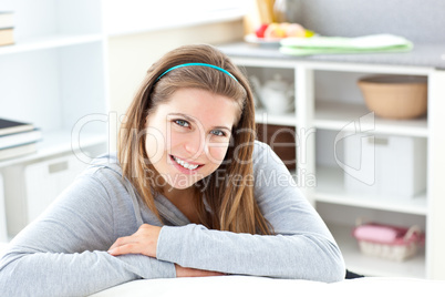 Radiant girl smiling at camera Radiant girl smiling at camera