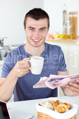 Kind man reading a book