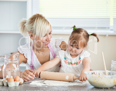 Simper mother and child baking cookies