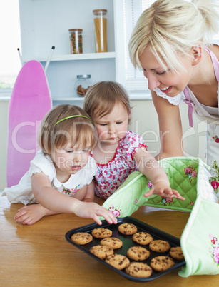 Young family with cookies