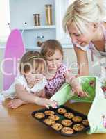 Young family with cookies
