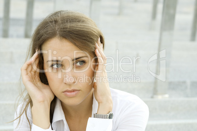 Stressed businesswoman