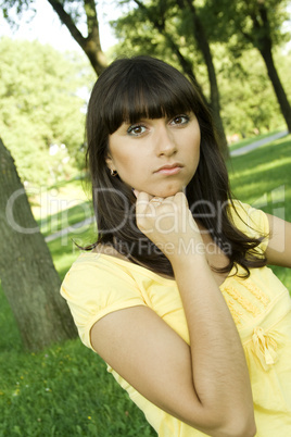 Thoughtful young woman