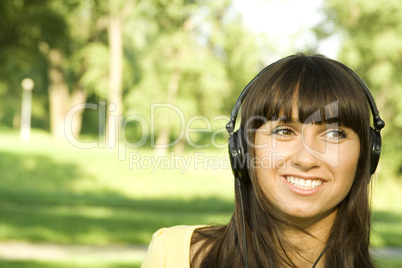 Young woman listening to music