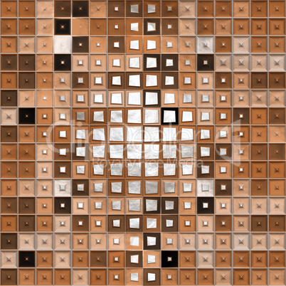 wall of grunge brown 3d blocks