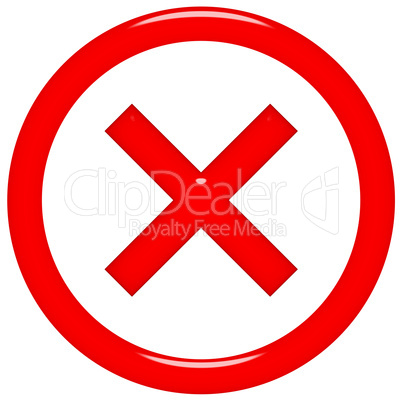 3d rejected or rated X sign