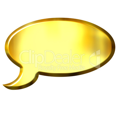 3D Golden Speech Bubble