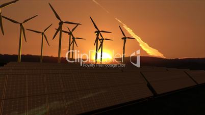 Solarmosule und Windanlage