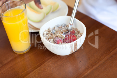Breakfast at table