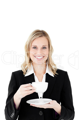 Businesswoman with cup of coffee